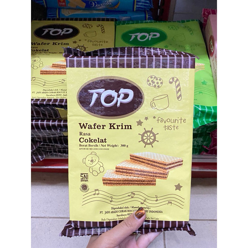 Top Wafer Cream 300 gr coklat strawberry pandan / wafer top