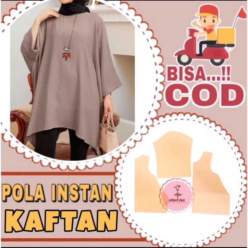 BISA COD ✔️ Pola instan baju kaftan batwing- pola jiplak baju kaftan - pola jahit kaftan sudah berka