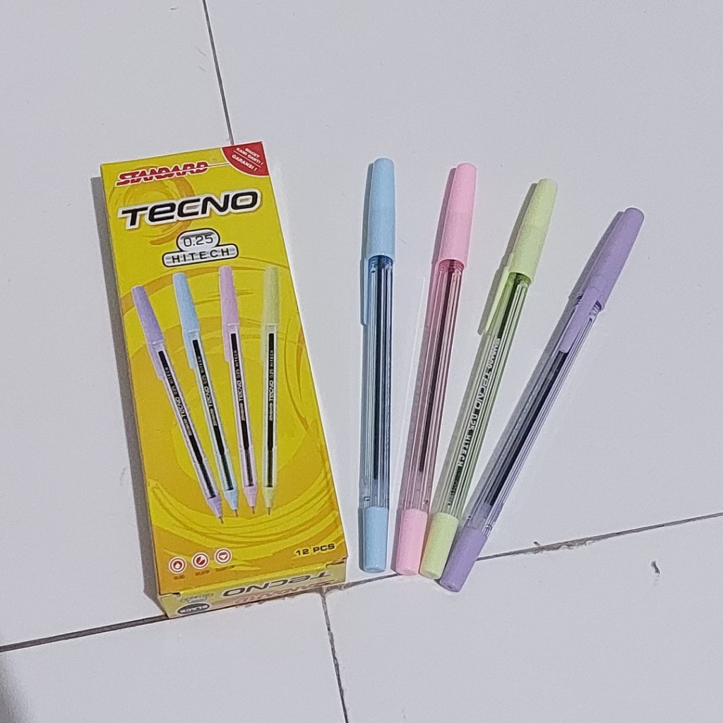 

Pulpen Standard Tecno Hitech 0.25 Tinta Hitam - 1 Lusin WARNA CASING RANDOM