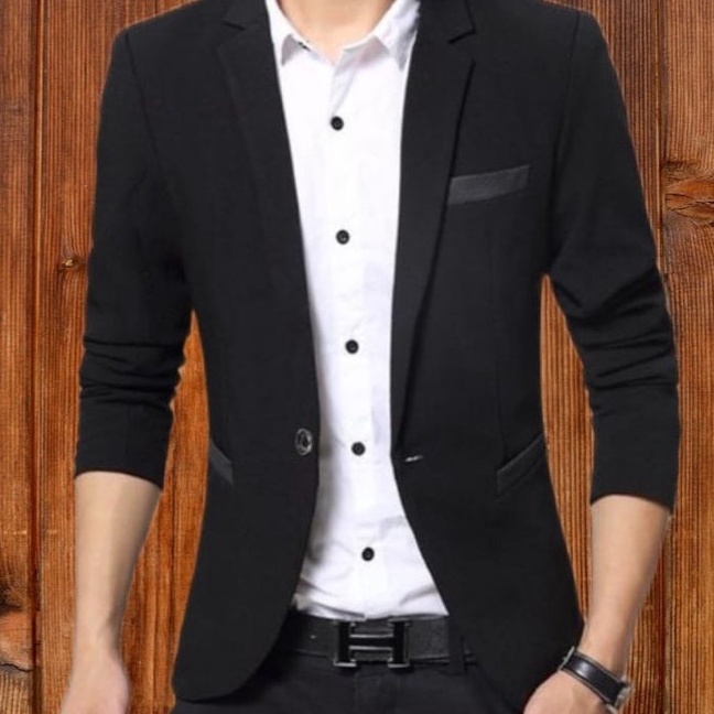 HJ6 JAS RESMI JAS FORMAL JAS NIKAH BLAZER PRIA BLACK TWIST