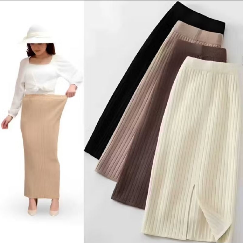 ROK SPAN KNIT HORNIT PREMIUM / ROK PANJANG WANITA / ROK SPAN PANJANG / ROK KERJA / ROK KANTOR PINGGA