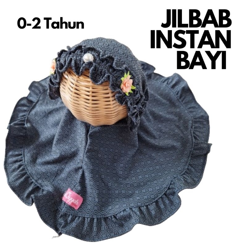 JILBAB INSTAN BAYI 0-2 Tahun Bando Mutiara Bunga Cantik