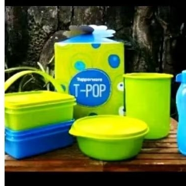 T-POP TUPPERWARE GREEN AND BLUE SET
