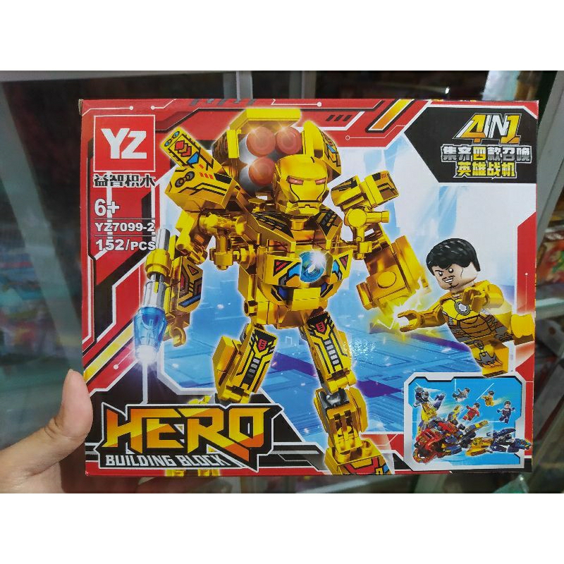 Mainan balok susun Marvel Ironman Robot Mark 21 Brick