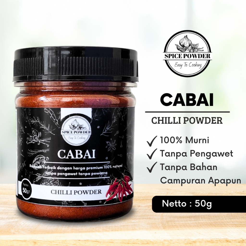 

Cabai Bubuk - Cabe Pedas Halus Bumbu Dapur Rempah Original 100% Murni