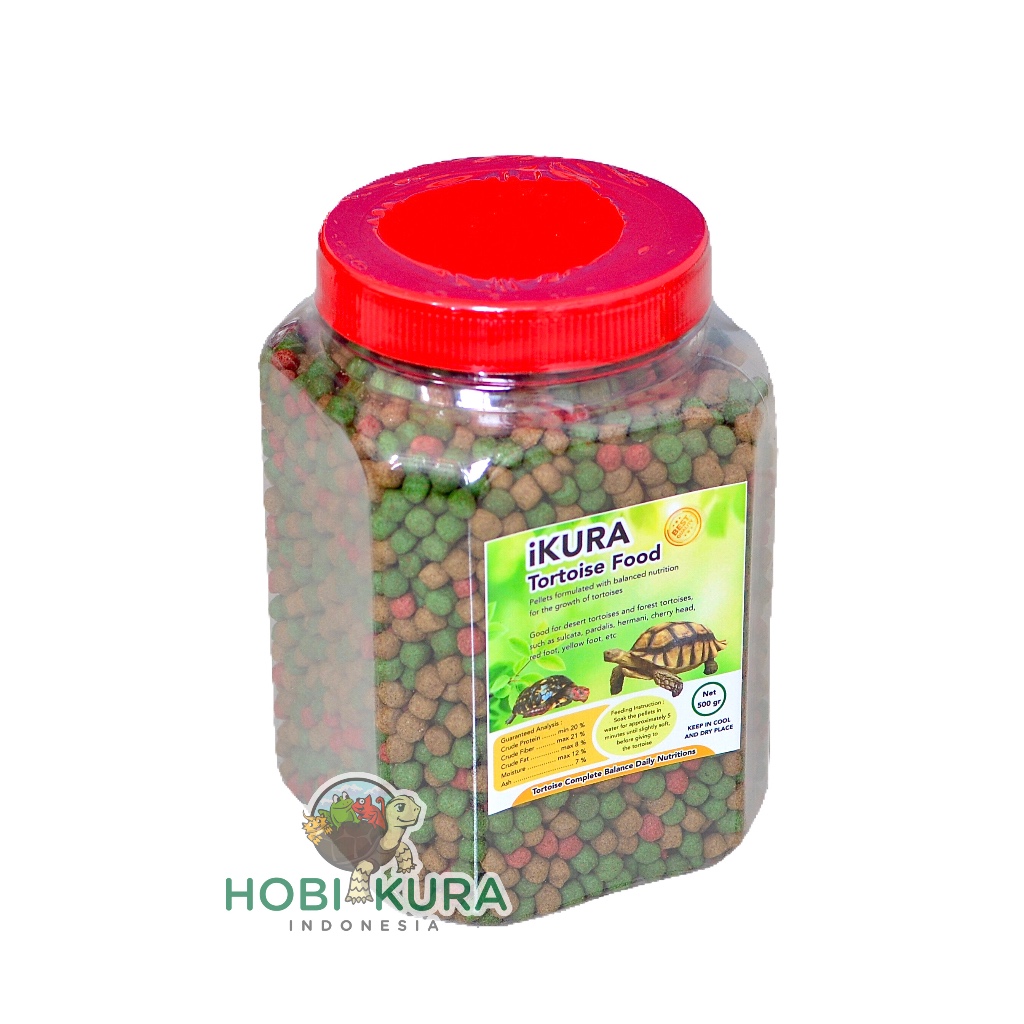 iKURA Tortoise Food 500 grm / Pelet Kura Makanan Kura Darat Sulcata Pardalis Cherry Head