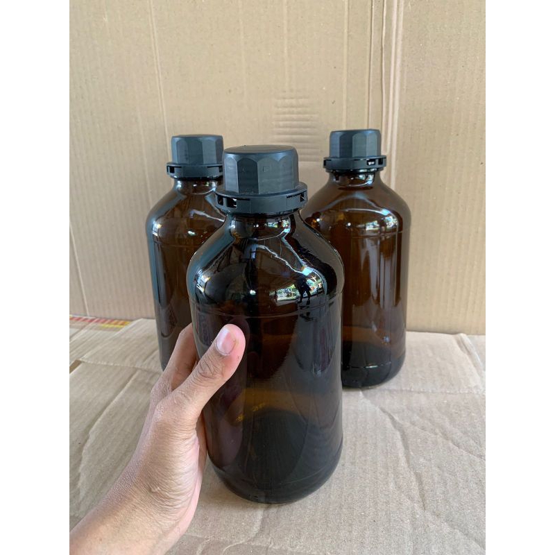 Botol kaca coklat 1000ml / Botol kaca coklat 1 liter