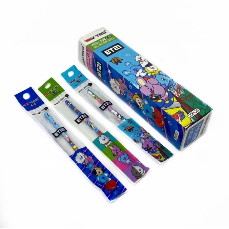 [1Pack=20pcs] Refill Gel Pen Kuromi Fancy- Isi Ulang Pulpen Gel Lucu- Isi Pulpen Gel Animasi-Refill 