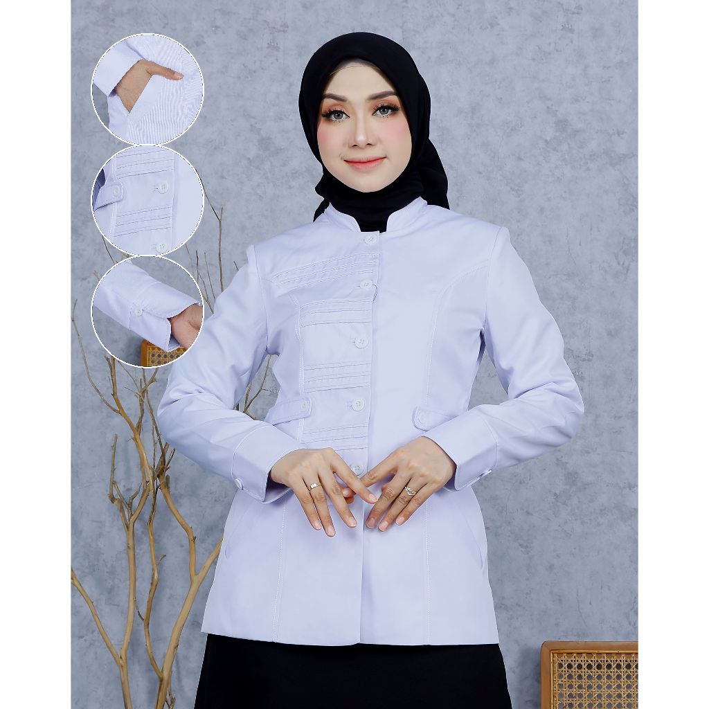 Seragam Hitam Putih Wanita STANDAR STIK GARIS Setelan Rok Span/Rok.A/Celana Panjang Katun Free Hijab