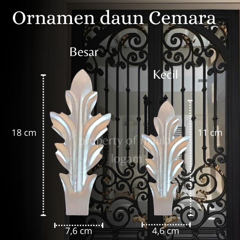 Ornamen daun cemara | aksesoris pagar tralis