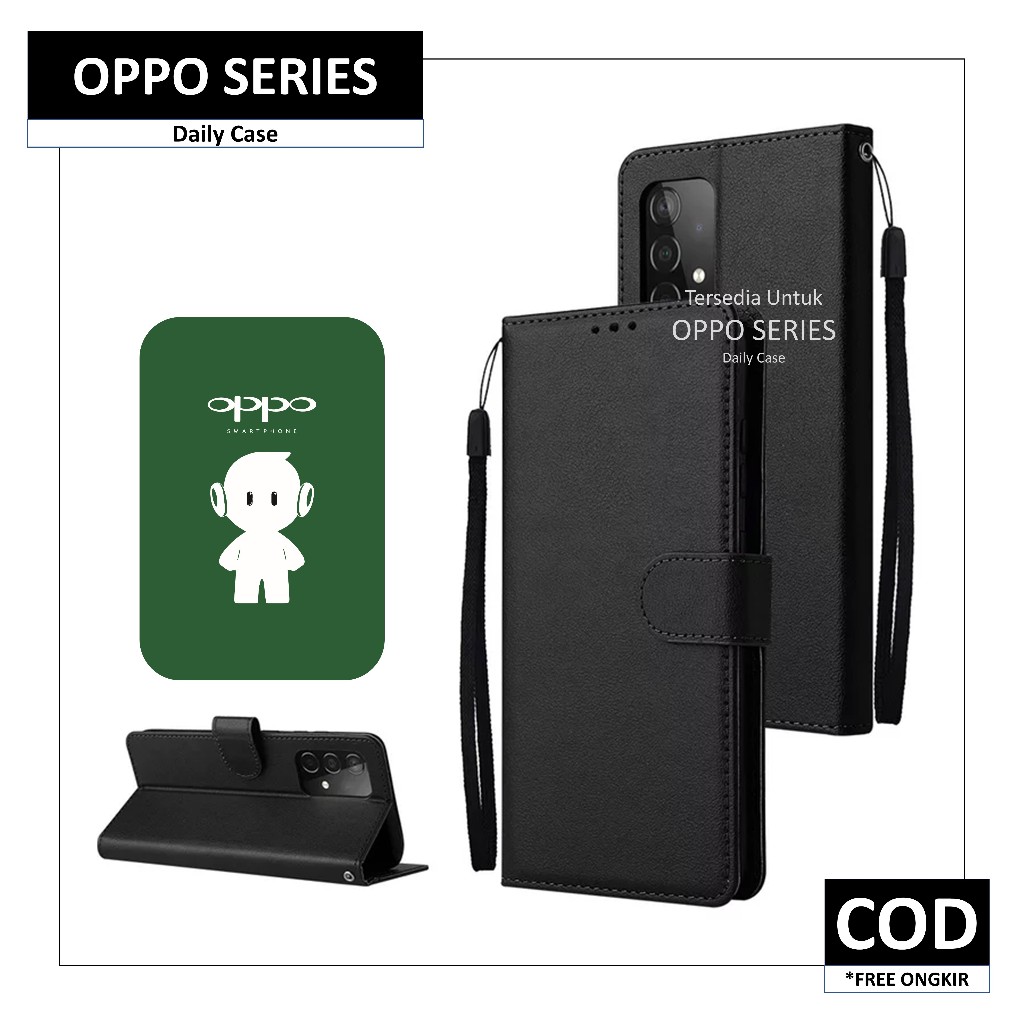 Case OPPO A59 | A39 | A9 | A5 | A95 Flip Casing Kulit Kesing Pelindung HP