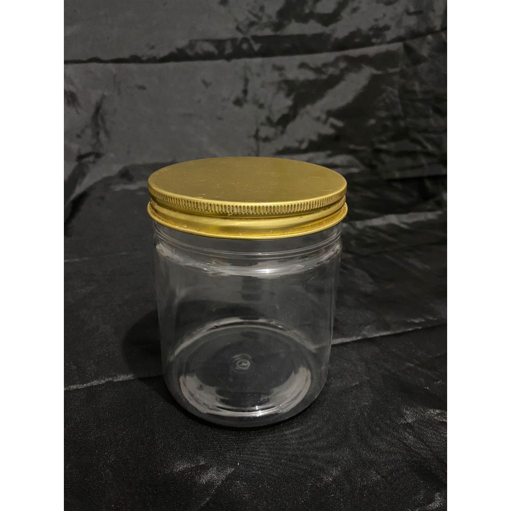 toples plastik 500ml polos /tutup aluminium Tinggi 9 cm Diameter 9cm