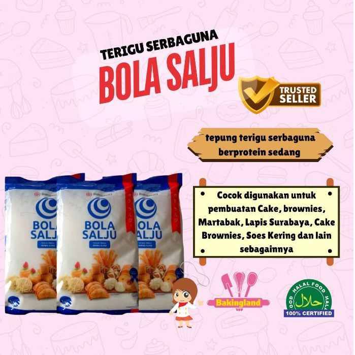 

Tepung Terigu Bola Salju biru 1kg