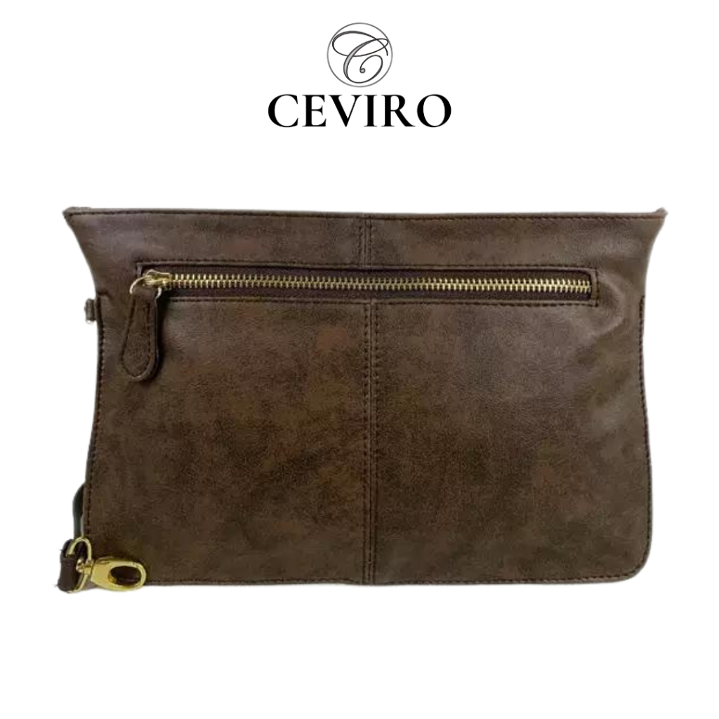 CEVIRO Dompet Kulit Pria Dan Wanita Ceviro Ueno Clutch Paling Terbaru Original