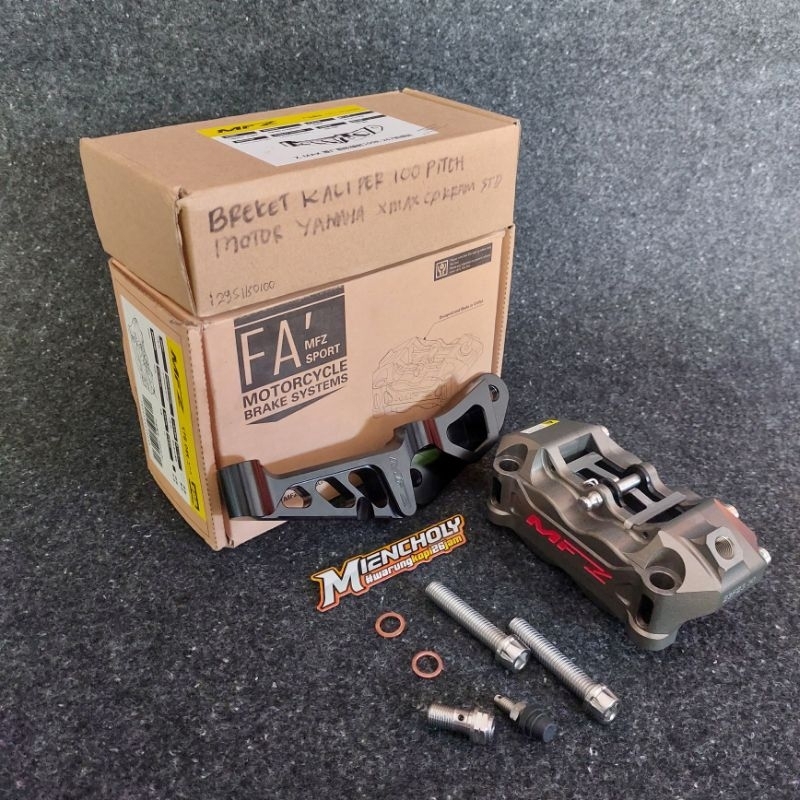 1set KALIPER MFZ 4P 100PITCH + BREKET KALIPER CAKRAM YAMAHA XMAX STANDAR ORIGINAL MFZ RACING