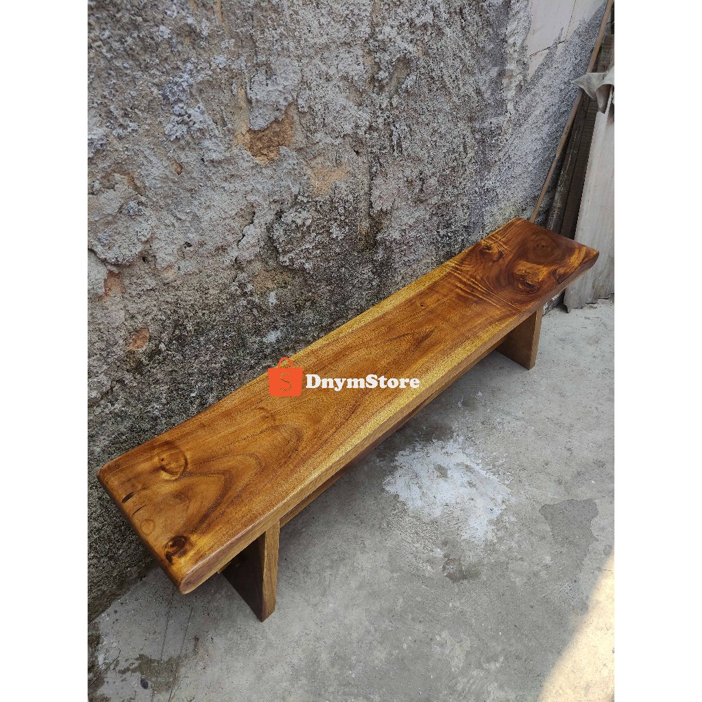 Kursi Kayu Solid Trembesi / Kursi Sate Trembesi 150cm  Motif Walnut / Bench Trembesi Sudah Difinishi