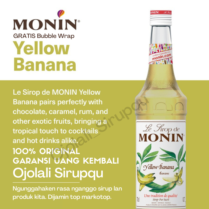 

MONIN Yellow Banana Syrup 70 CL 700 mL