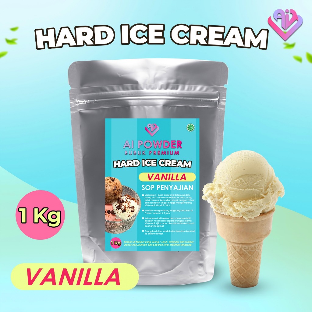 

Vanilla Bubuk Hard Ice Cream Premium The Best Tanpa Mesin 1Kg