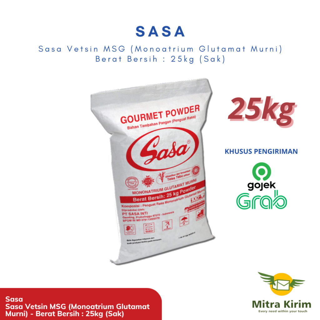 Sasa Vetsin MSG (Monoatrium Glutamat Murni) Kemasan Sak 25KG