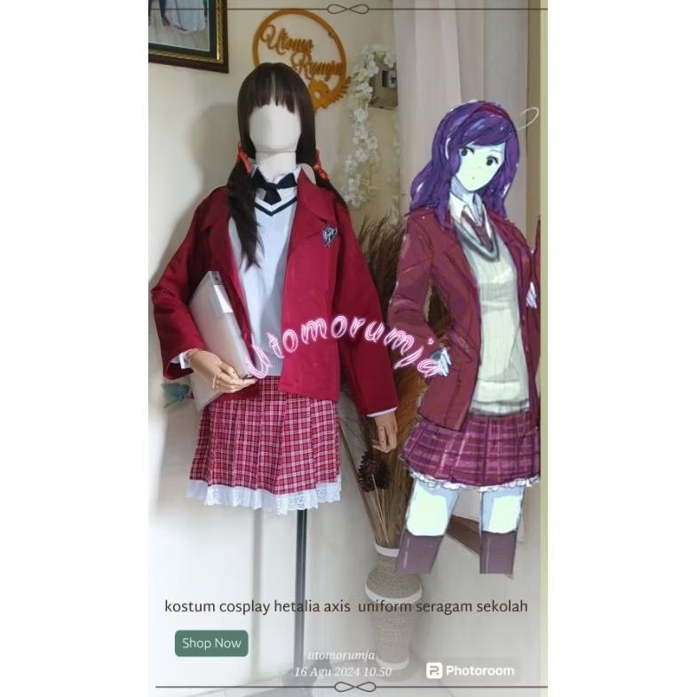 utomorumja kostum cosplay hetalia axis school gakuen uniform