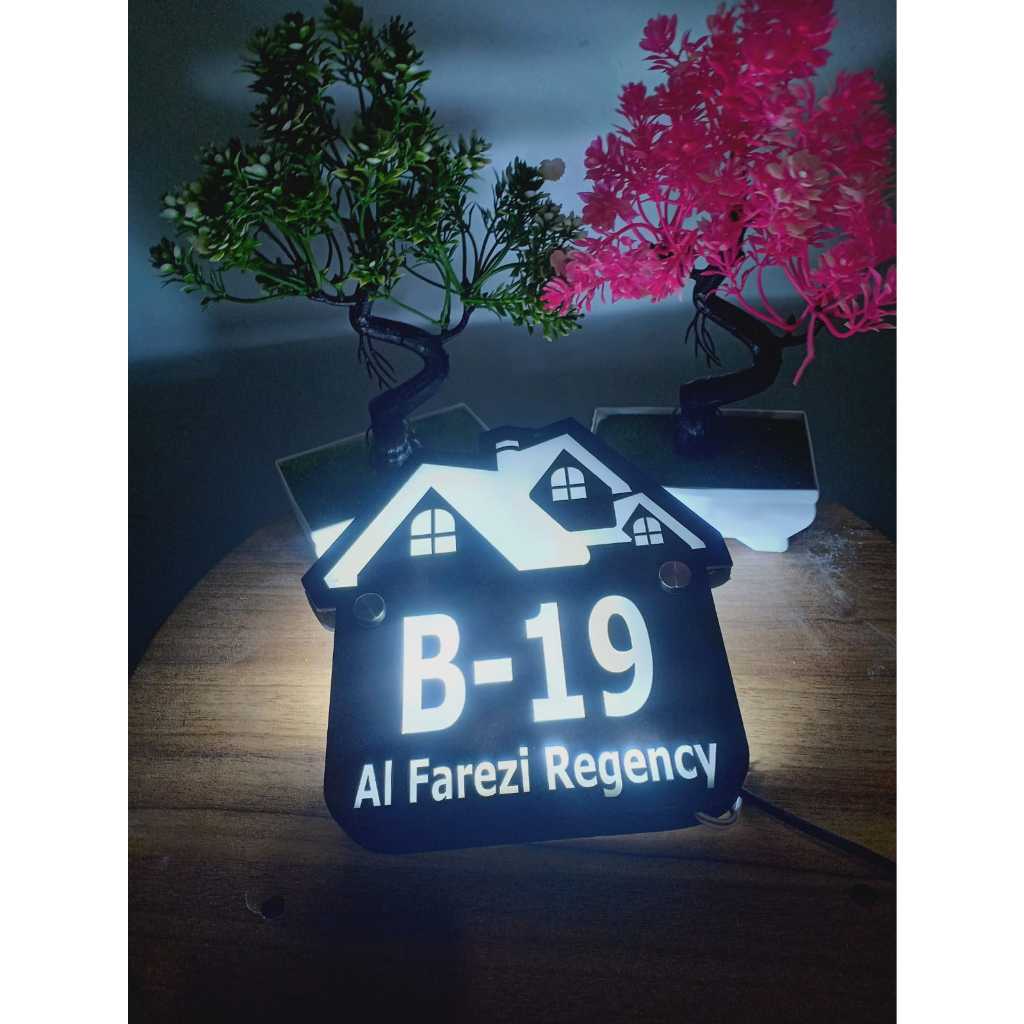 Nomor Rumah Akrilik Lampu LED