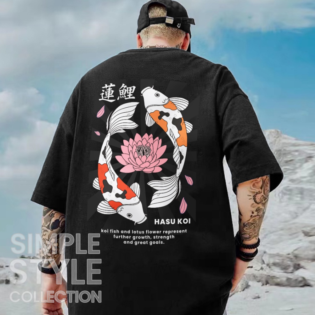SSC KAOS DISTRO HITAM JEPANG | BAJU KAOS PRIA WANITA | KAOS JEPANG LOTUS KOI | DISTRO KAOS PRIA WANI