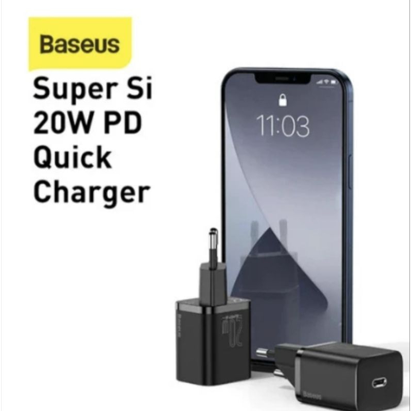 KEPALA CHARGER TYPE C PD BASEUS QUICK CHARGER 20W 30W KEPALA BATOK CHARGER BASEUS 30W TYPE C PD QUIC