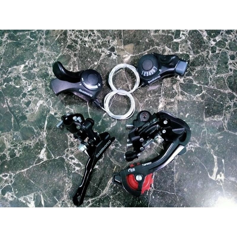 Groupset Shimano Tourney TZ 3 X 7 Speed Shifter RD FD MTB Roadbike Sepeda Lipat Minion Minivelo