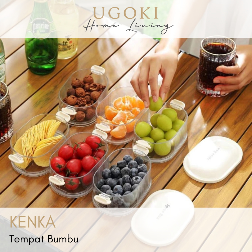 |UGOKI| KENKA Food Container Sayur Buah Anti Tumpah Toples Kulkas Makanan Sebaguna BPA FREE