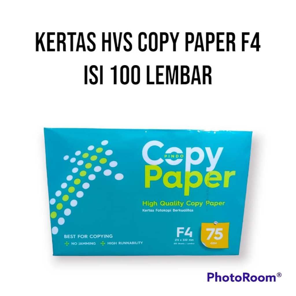 

KERTAS HVS UKURAN F4 / COPY PAPER / KERTAS FOTOKOPI 75 GSM ISI 100 LEMBAR