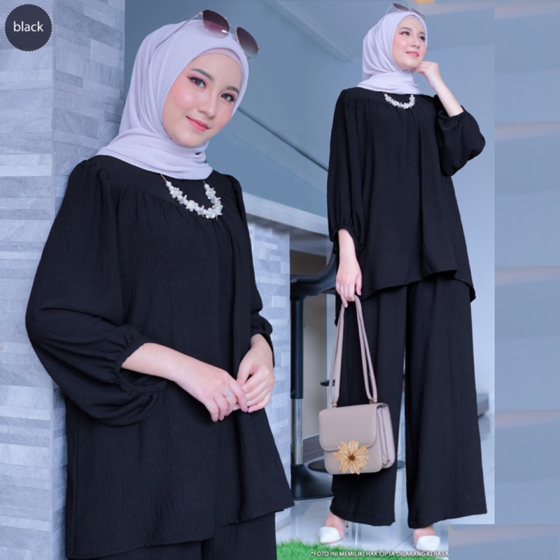 Setelan Jumbo LD 130 Wanita Crinkle Airflow Premium