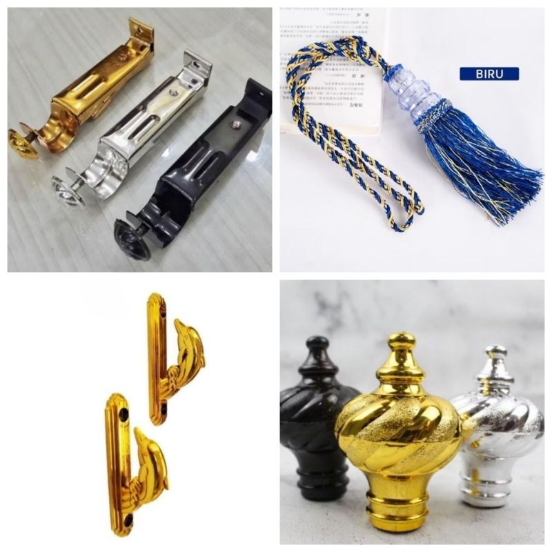 1pc Penyangga Batang Gorden bahan KUAT TEBAL /Kaki Rel Gorden /Bracket Gorden/ ENDCUP mahkota tiang 