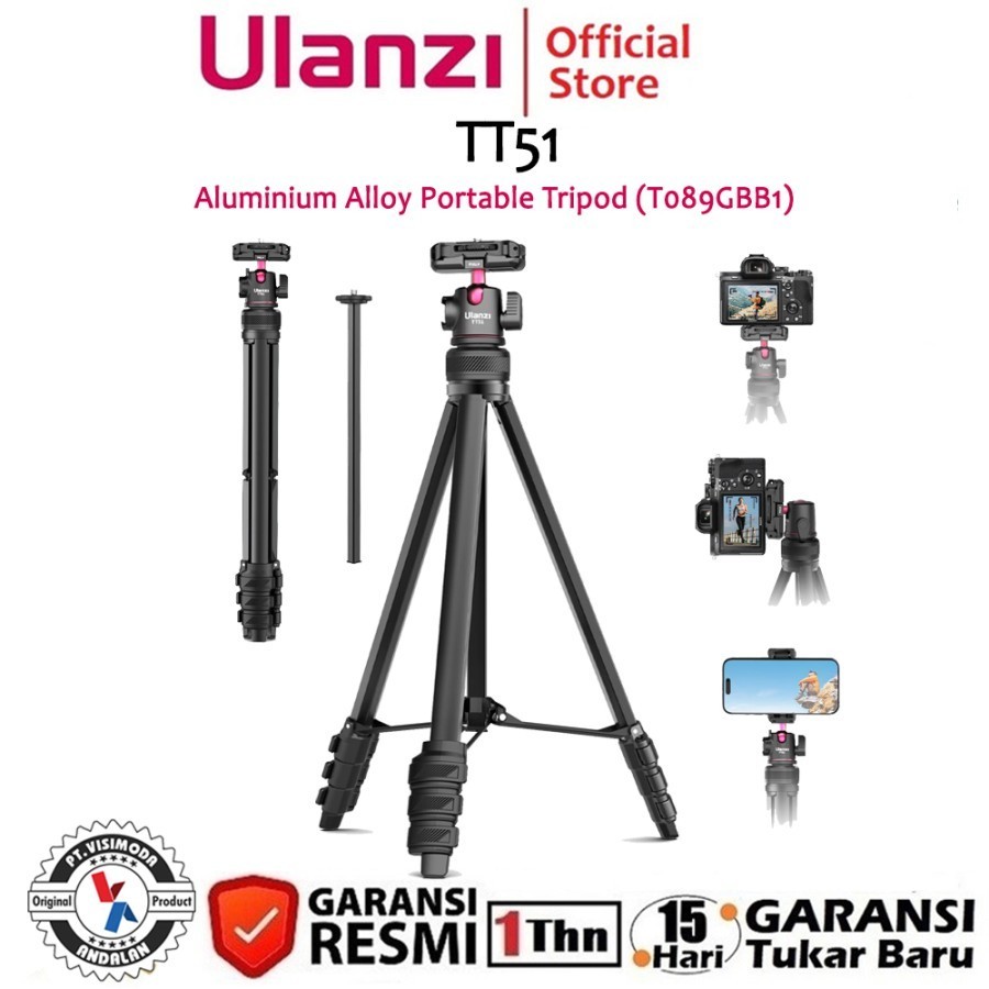 Ulanzi TT51 Aluminium Alloy Portable Tripod (T089GBB1)