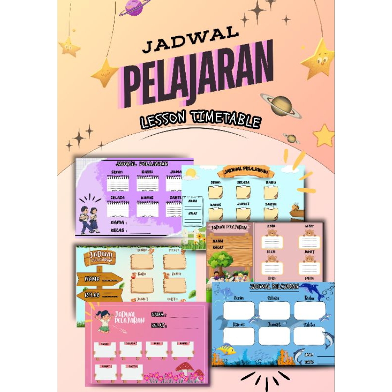 

POSTER JADWAL SEKOLAH / POSTER JADWAL PELAJARAN / LESSON TIMETABLE / SCHOOL TIMETABLE / POSTER ANAK / POSTER SEKOLAH