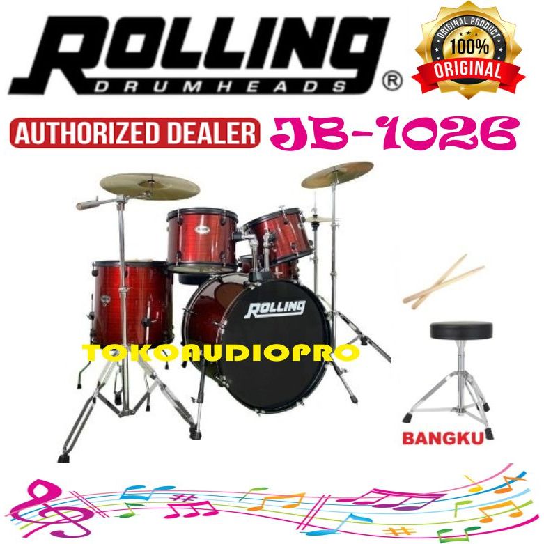 Drum Rolling JB1026  Jb-1026 Drum Set Rolling Akustik Drum