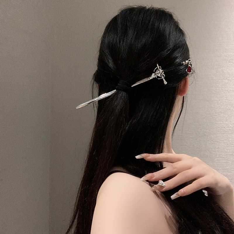 COD Jepit Rambut Pedang Gaya Kuno Hiasan Kepala Niche Jepit Rambut Hanfu Gaya Cina Baru-GS