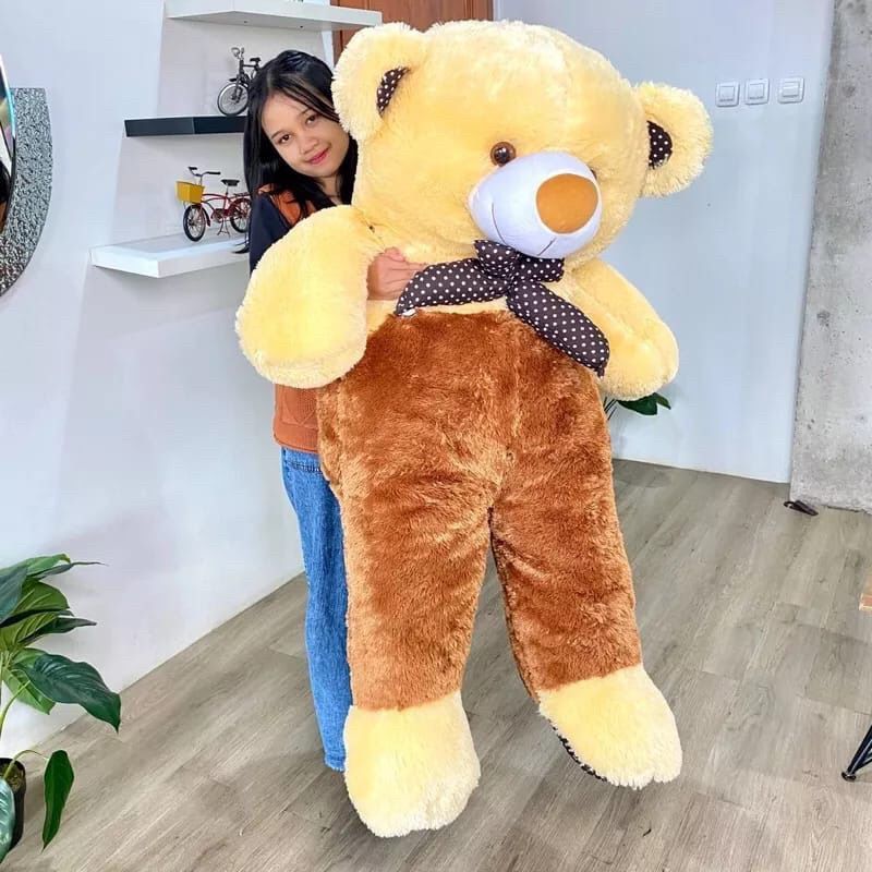 Boneka Beruang Teddy Bear Jumbo 1,2 METER dam Boneka Boba Cangkir Milk Tea Bahan Yelvo JUMBO Ukuran 