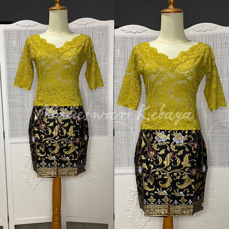 Kebaya Bali Set Brukat Pendek Sabrina Sandat Rok Pendek