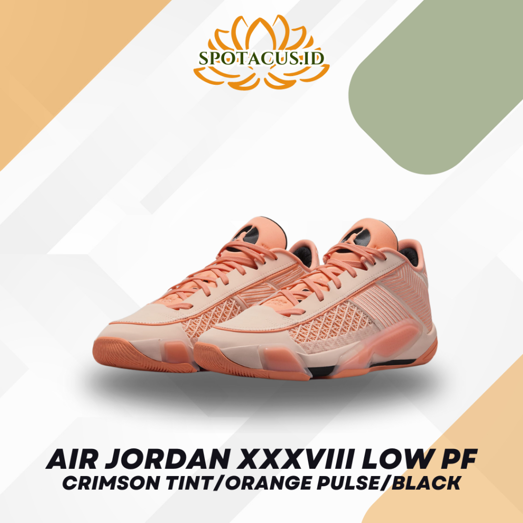 Sepatu Basket Air Jordan XXXVIII Low PF “Mother’s Day” Crimson Tint/Orange Pulse/Black (FD2325-800)