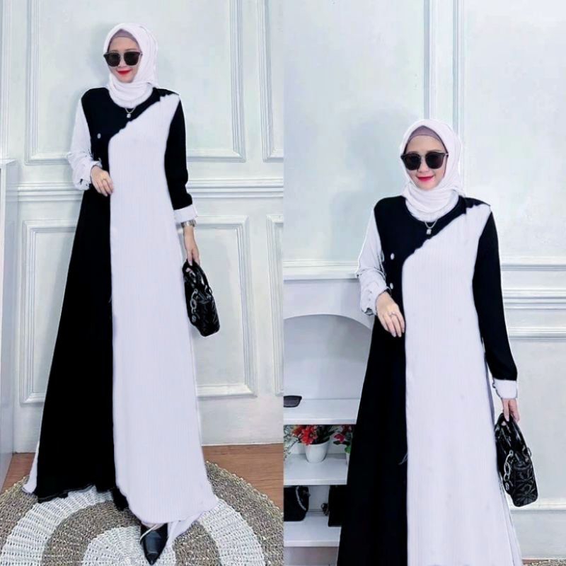Baju Muslim Crinkle Airflow gamis Dewasa Terbaru Baju Muslim Dewasa Crinkle Airflow