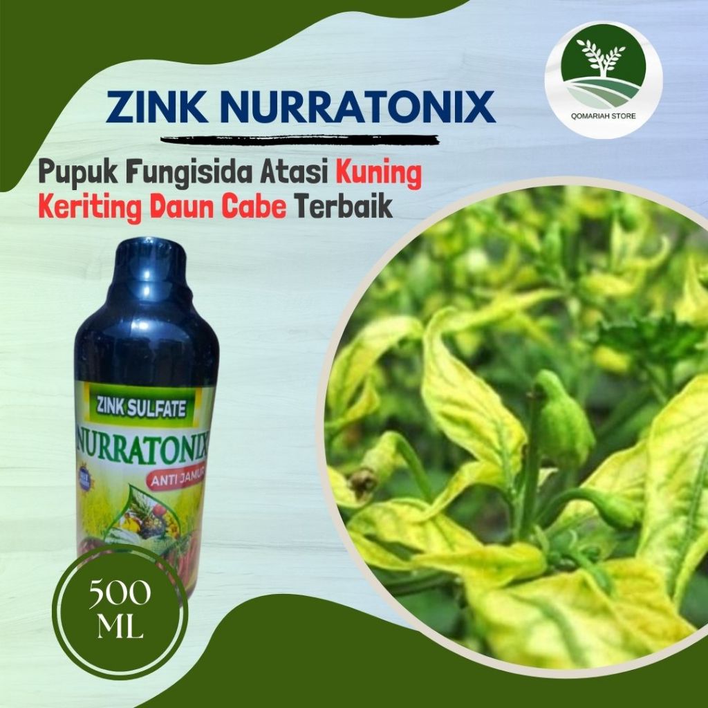 COD TERBARU Zink Nurratonix 500ml Pupuk Anti Pucuk Daun Cabe Keriting Paling Manjur - Obat Semprot U