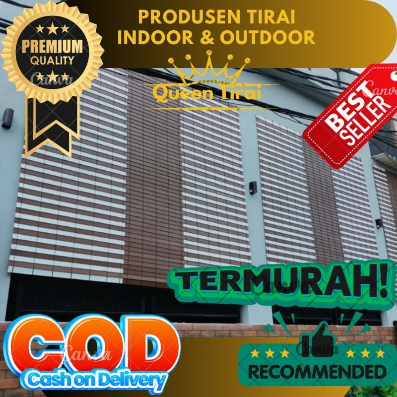 tirai kayu motif outdoor