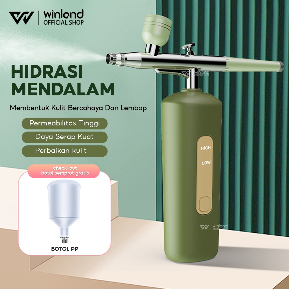 Winland Portable Compressor Airbrush wajah injeksi oksigen USB 160kpa Nano Mist Sprayer Oxy Instrume
