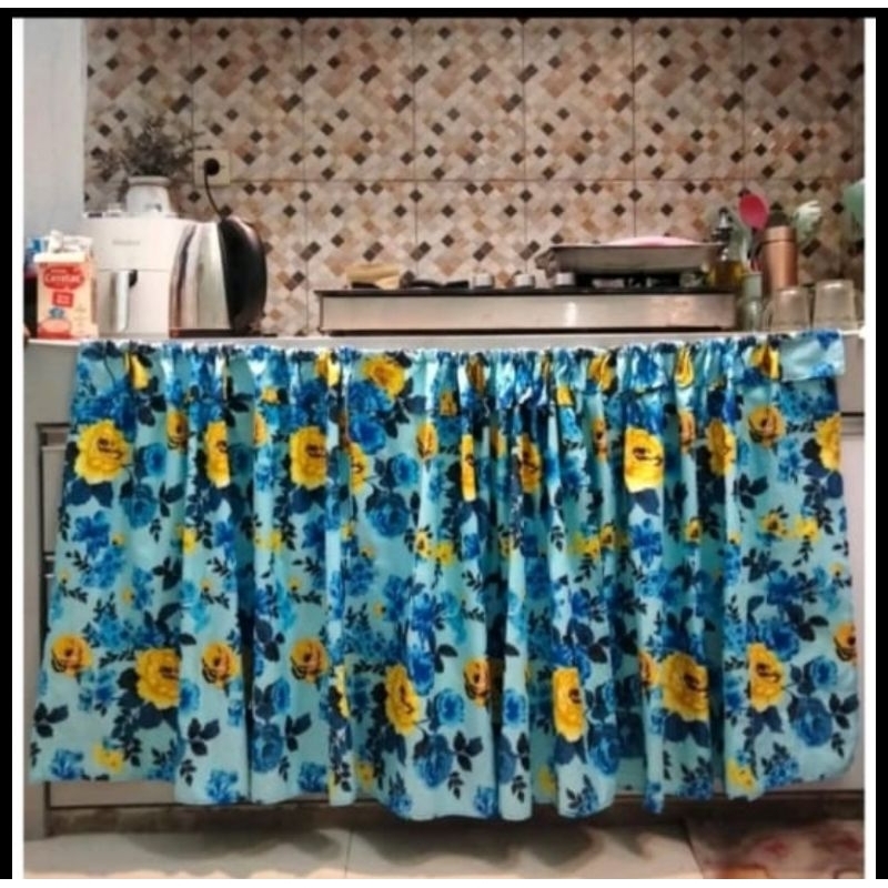 Gorden Kolong Dapur | Tirai Bawah Meja Dapur