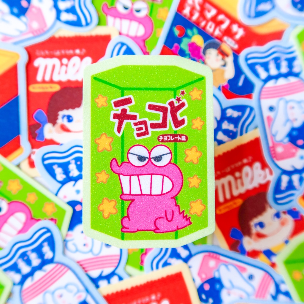 

Diecut glitter sticker Japan snack Channidraw