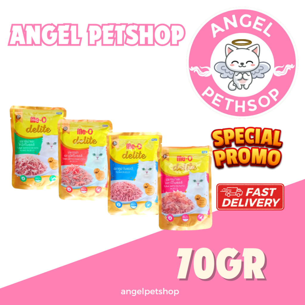 MEO delite pouch premium 70gr all variant meo wet food