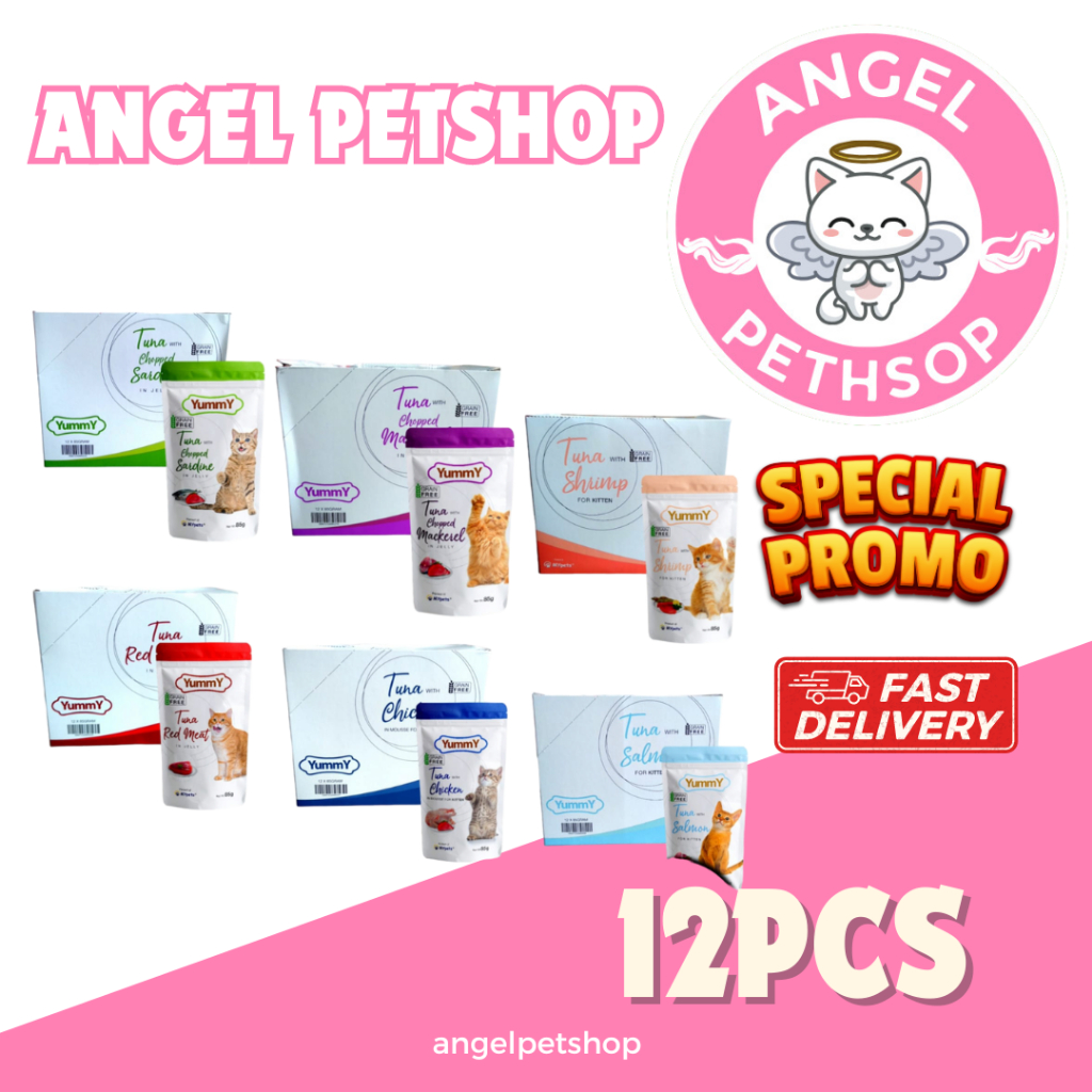 Yummy cat pouch 1 DUS ( isi 12 ) yummy cat wet food