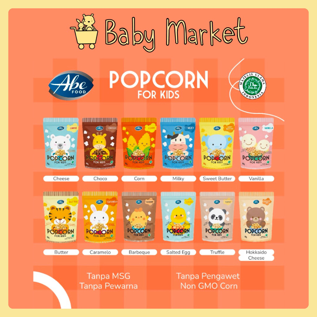 

Abe Food Popcorn For Kids/Snack Anak Sehat/ Cemilan Anak/ Popcorn Anak