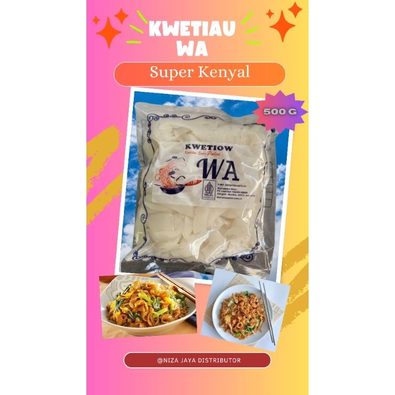 

Kwetiau 500g Pulen Kenyal kwetiau goreng, kwetiau basah, kwetiau kuah, kwetiau rebus