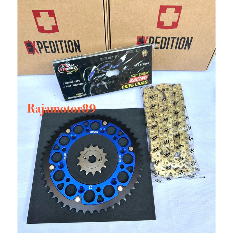 Gear set 520 CRF 150L CRF 230 Expedition set rantai Xtreme gold 520